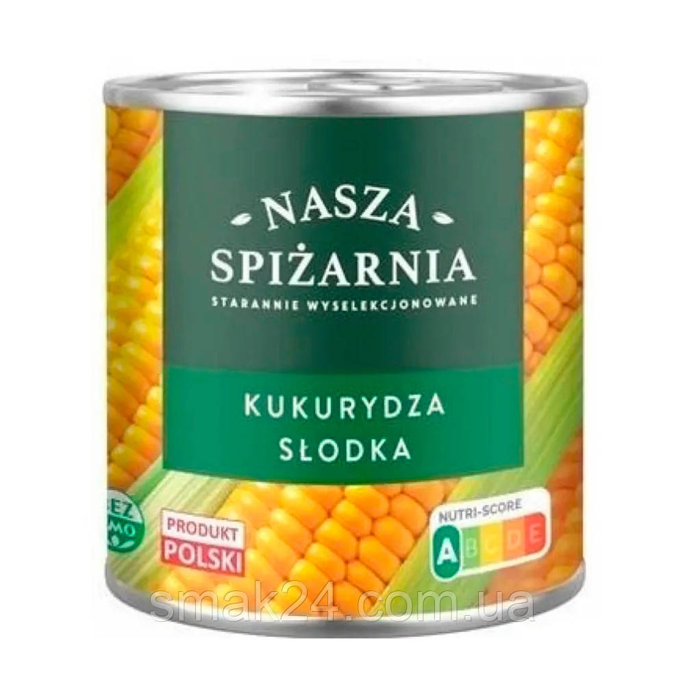 Кукурудза солодка консервована Nasza spizarnia, 340 г/285г Польща