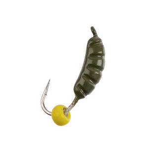 Мормишка вольфрамова Shrimp+Bead 0.37г. Olive+Y