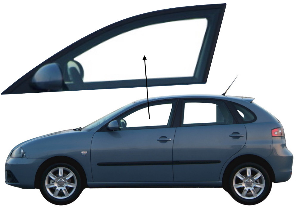 Бічне скло Seat Cordoba 2003-2008 передніх дверей ліве, фото 1