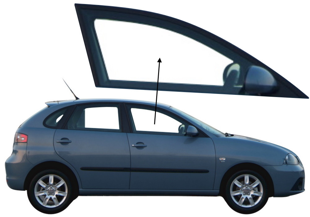 Бічне скло Seat Cordoba 2003-2008 передніх дверей праве, фото 1
