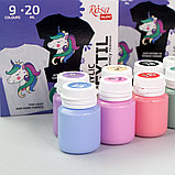 Набір акрилових фарб для розпису на тканині UNICORN, пастельні кольори, ROSA TALENT, 20 мл х 9 кв. 13420212, фото 7