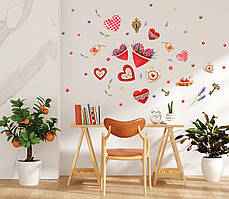 Наклейка вінілова набір "Валентинки" розмір листа М 1000*500