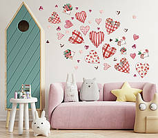 Наклейка вінілова набір "Валентинки2" розмір листа М 1000*500