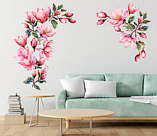 Наклейка вінілова набір "Магнолія" розмір листа М 1000*500