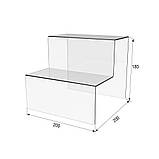 Гірка EKOSTAR під товар на 2 сходинки з акрилу 200х200х180, фото 3