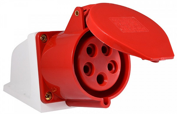 Гніздо (розетка) силове стаціонарне із заземленням 32А/5 (3Р+N+РЕ) 220В IP44 LOGA, фото 1