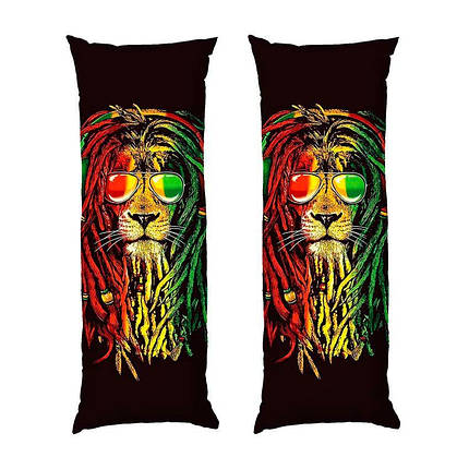 Дакімакура подушка-обіймашка «Лев у навушниках. Раста стиль. Lion in Headphones», фото 1