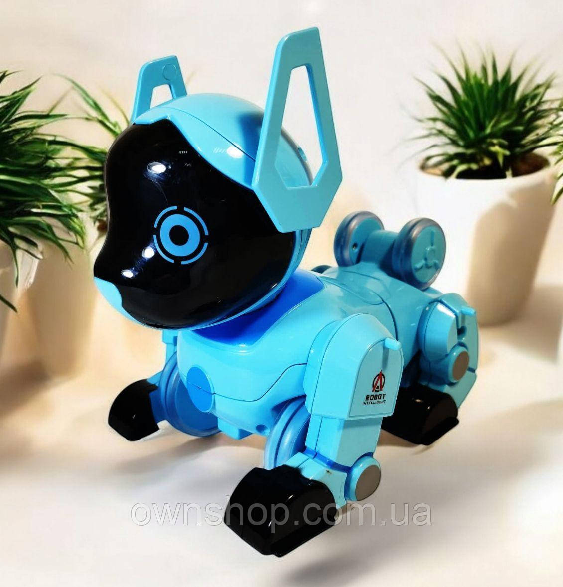 Дитяча музична інтерактивна собака PUPPY Z105, пульт-годинник, поворот на 360