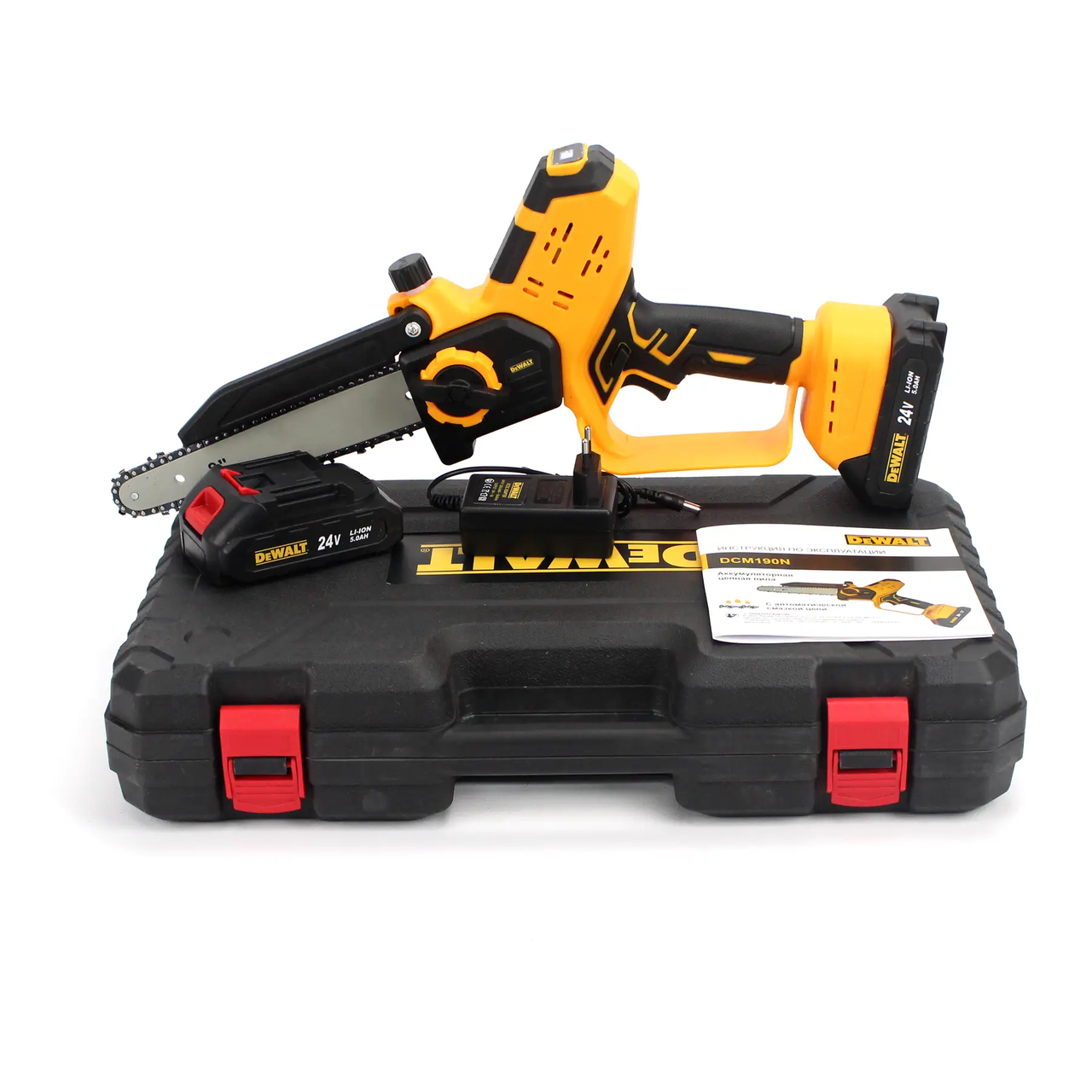 Гілкоріз акумуляторний DeWalt DCM190HN з індикатором заряду (24V, 5Аh)