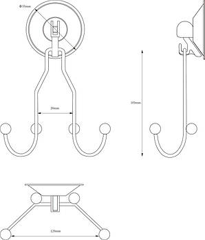 Гачок подвійний (нов) на присосках TC 1338