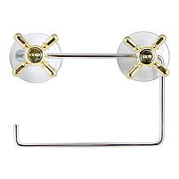 Тримач туалетного паперу Arino Ventil, сталь, хром полірований/золото, фото 2