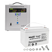 Аварійний комплект Volt Polska SINUS PRO 2200E 12/230V 1600/2200W + Акумулятор гелевий 4SUN MAXX GEL 100 Ah