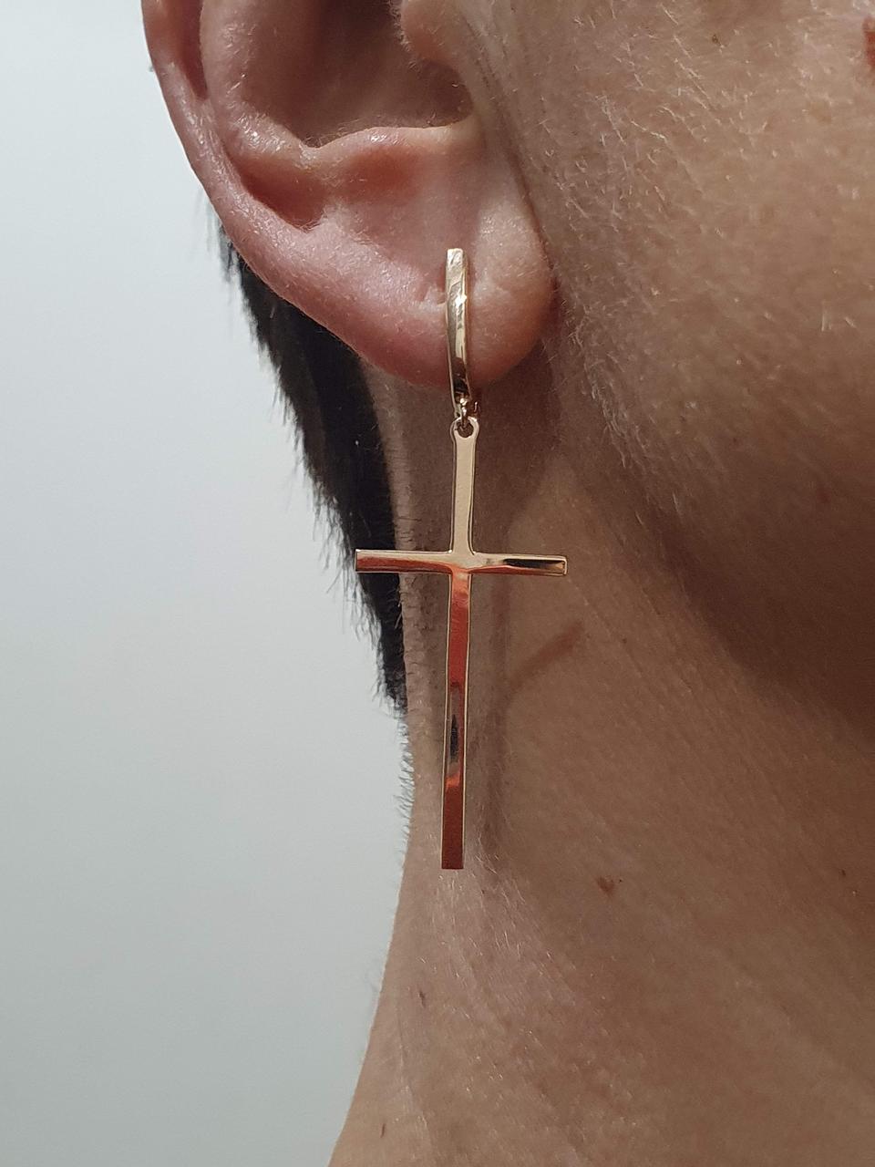Золота моносережка Хрестик. 231504505.5