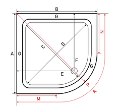 Душовий піддон Shower Violet SW-8007 80х80х18 см напівкруглий акриловий, фото 4