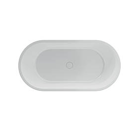 Ванна акрилова окремо стояча суцільнолита PureLine 1600x800 White /MattBlack з сифоном