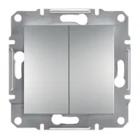 Вимикач двоклавішний прохідний Schneider Electric Asfora Алюміній EPH0600161