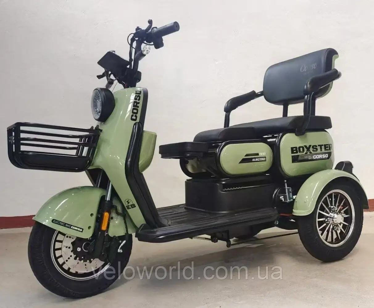 Електричний трицикл Corso «Boxter» BX-608330 (1) двигун 800W, акумулятор 72V/20Ah, колеса 300-10, в коробці