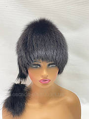 Жіноча зимова шапка з хутра песця, "Парик".