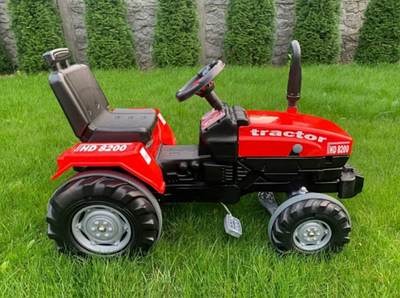 Великий дитячий трактор з педалями веломобіль від 3 до 8 років педальний транспорт регульоване сидіння клаксон