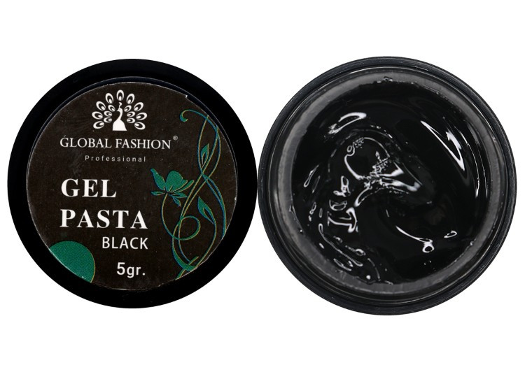 Гель паста для дизайну Global Fashion колір чорний Gel Pasta Royal Black 5 гр.