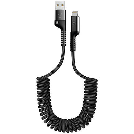 Кабель ArmorStandart AR17 Spiral USB-Lightning 2.4A 1m Black (ARM75391), фото 1
