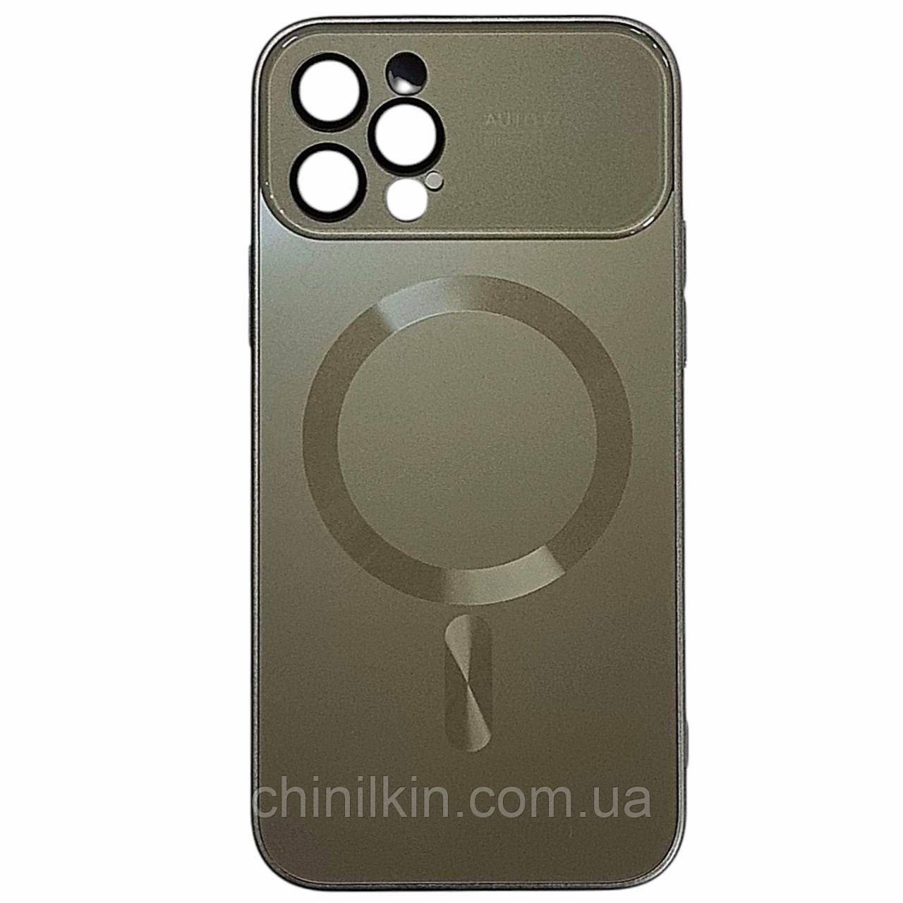 Накладка Glass Slim Case with Magsafe для iPhone 12 Pro- золотий, фото 1