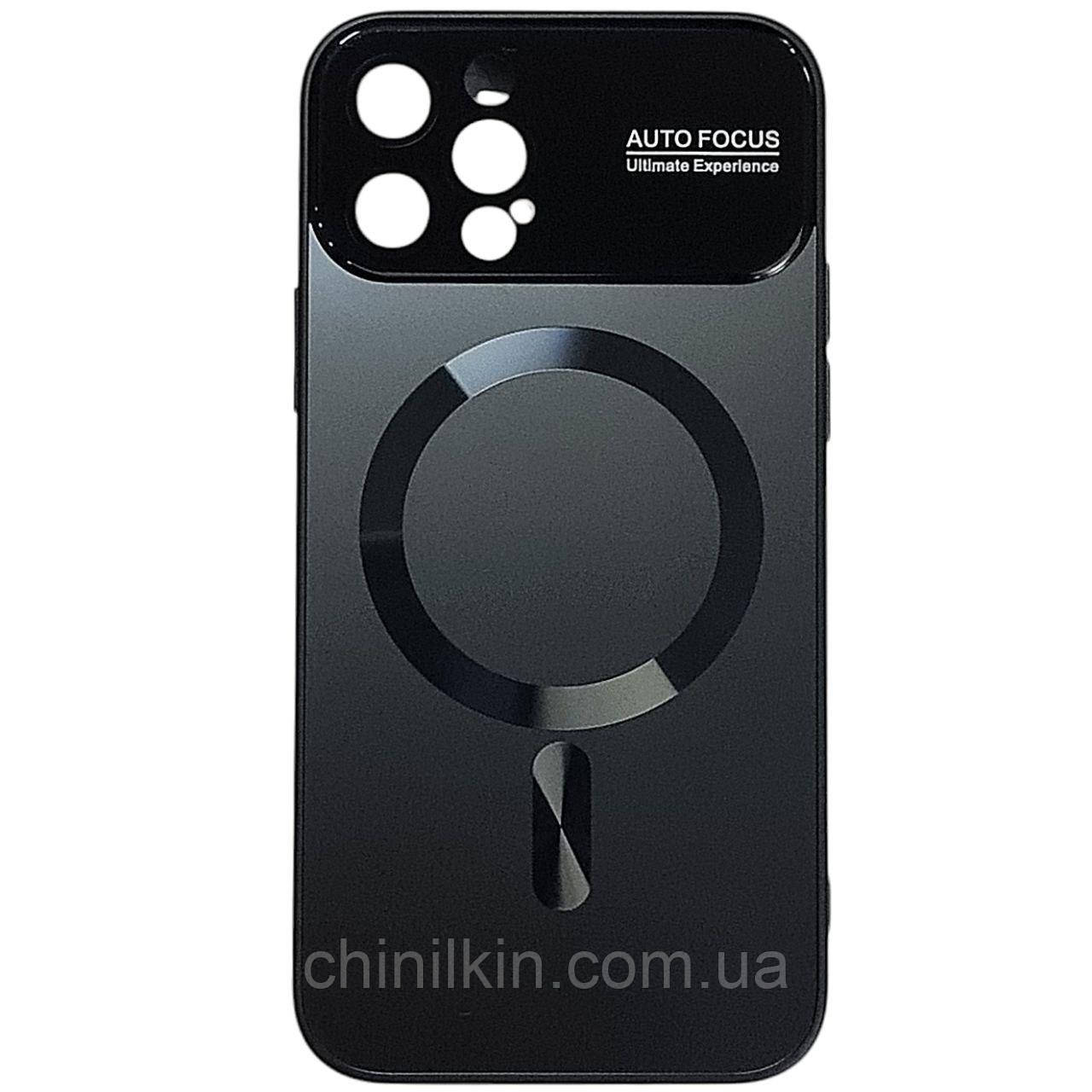 Накладка Glass Slim Case with Magsafe для iPhone 14 Pro- чорний, фото 1