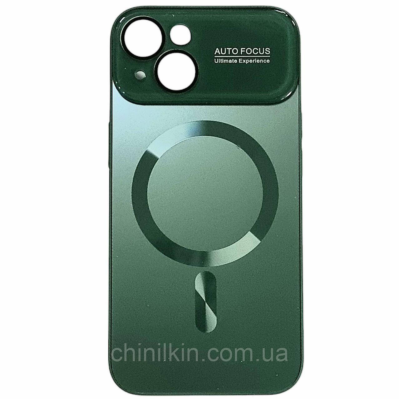 Накладка Glass Slim Case with Magsafe для iPhone 15- зелений, фото 1