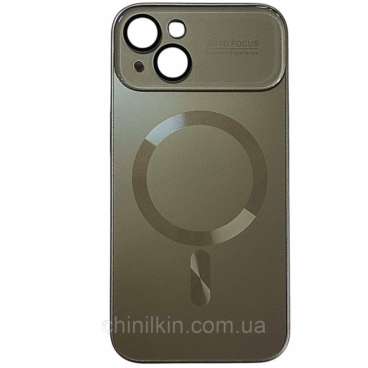 Накладка Glass Slim Case with Magsafe для iPhone 13- золотий, фото 1