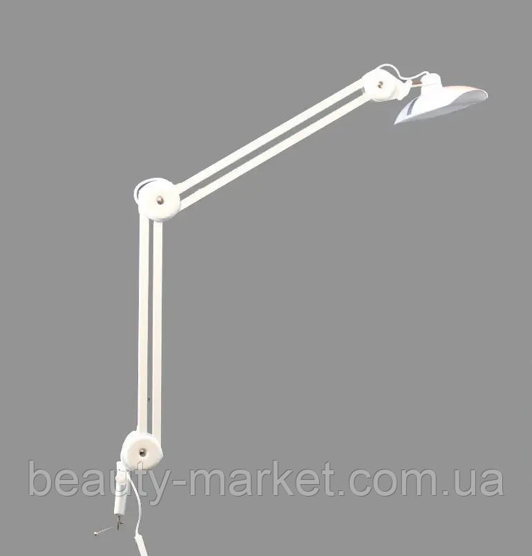 Безтіньова настільна Led лампа на струбціні Starlet 9501, 24 Вт, біла