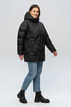 Стильний жіночий пуховик чорного кольору, фото 3
