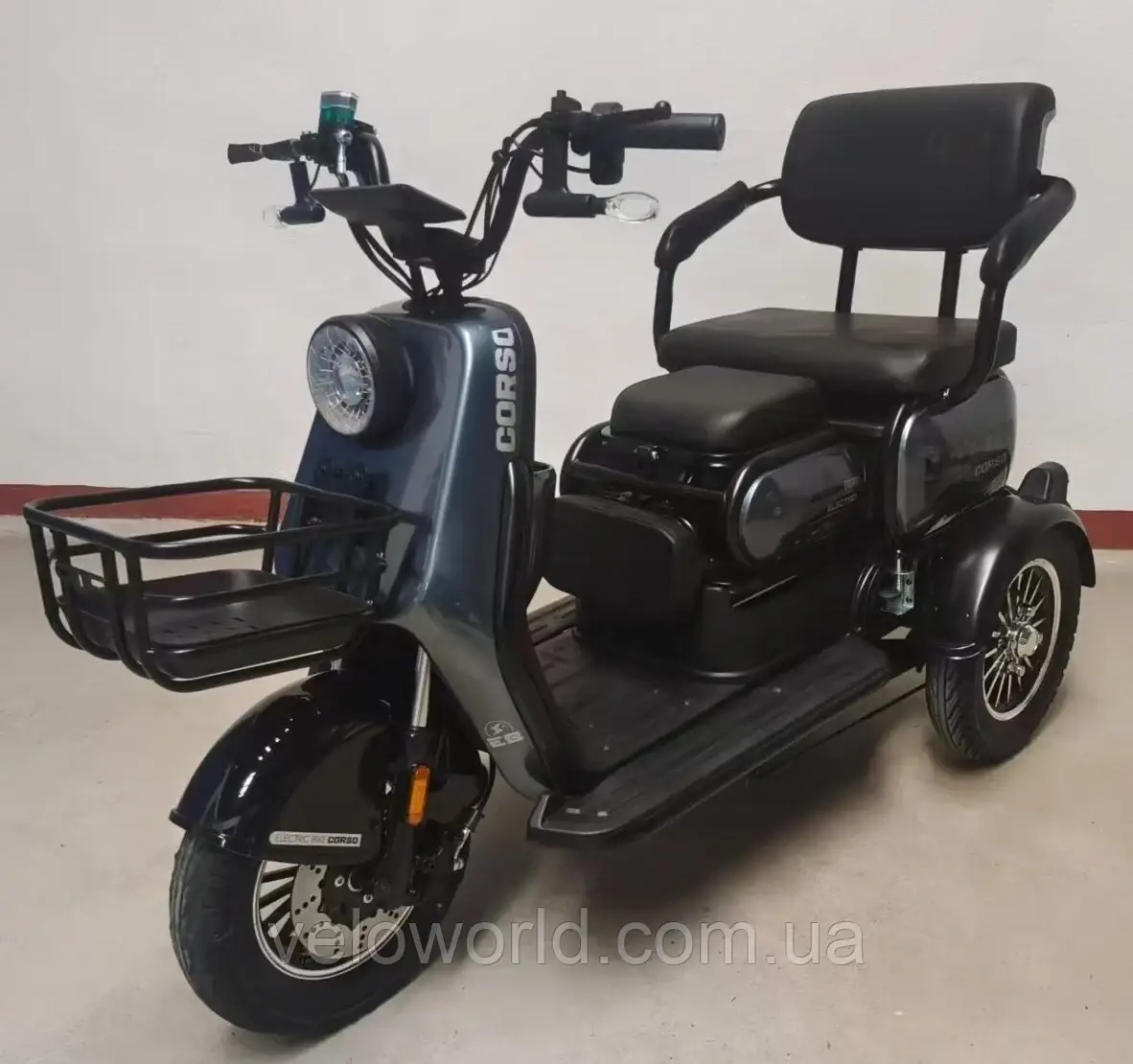Електричний трицикл Corso «Boxter» BX-936711 (1) двигун 800W, акумулятор 72V/20Ah, колеса 300-10, в коробці