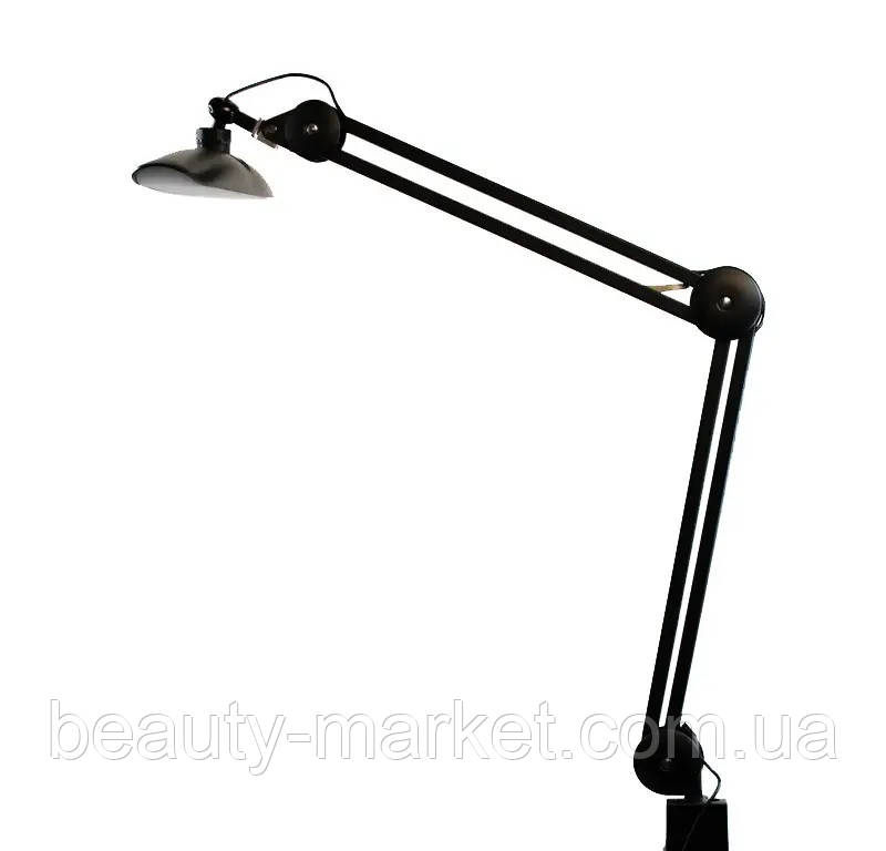 Безтіньова настільна Led лампа на струбціні Starlet 9501, 24 Вт, чорна