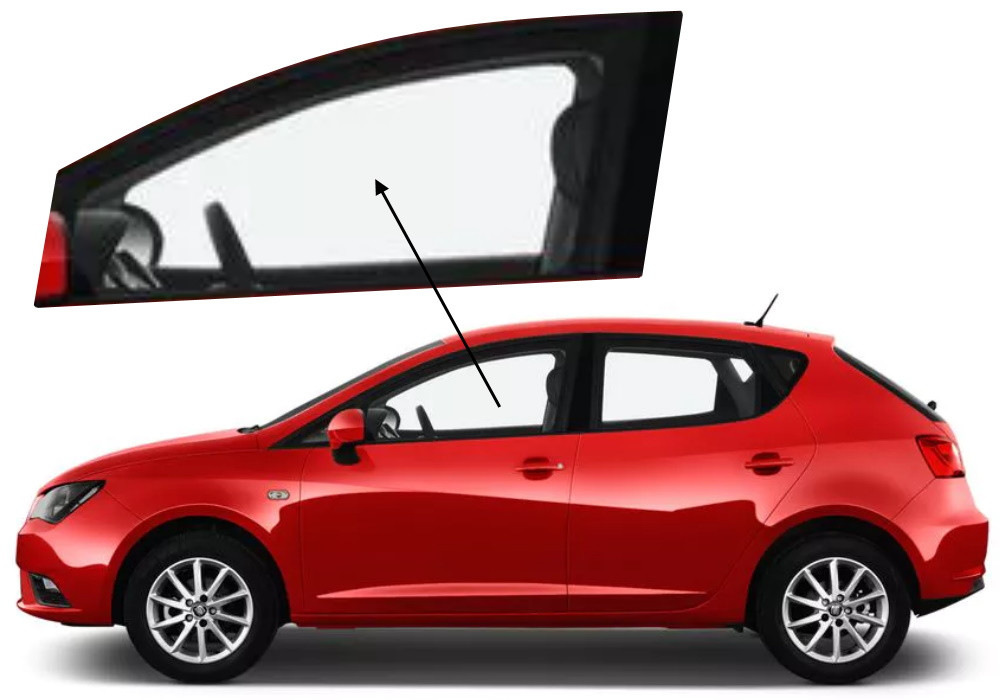 Бічне скло Seat Ibiza 2008-2017 передніх дверей ліве, фото 1
