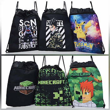 Рюкзак мішок спортивний із розширювачем 40*35 см у різних варіантах Panda