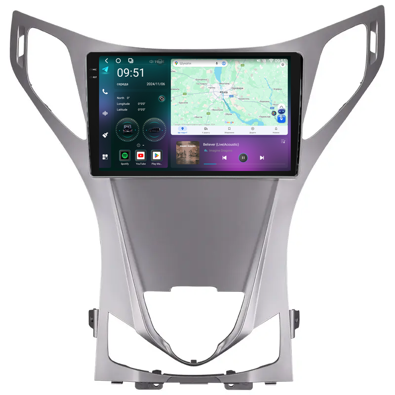 Штатна магнітола Mekede M7 Plus Hyundai Azera 2 II (2011 - 2014) CarPlay QleD