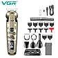 Набір для стрижки VGR 6 в 1 V-095, 16 насадок, Багатофункціональна акумуляторна машинка для стрижки, фото 8