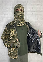 Флісова кофта з підігрівом від PowerBank та термо-підкладкою Omni Heat. Фліска військова армійська. Піксель 48-56