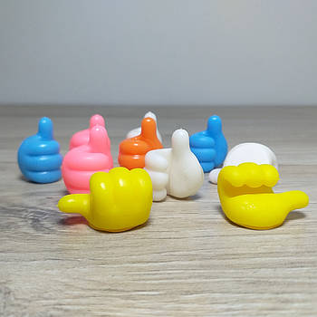 Набір різнокольорових силіконових самоклейких гачків-органайзерів для дрібниць ThumbHook, 10 шт/уп (KG-12373)