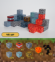 Магнітний конструктор Minecraft Майнкрафт Печера 46 шт + 1 випадкова фігурка