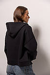 Жіноче утеплене зип-худі в чорному кольорі розміру L/XL, фото 2