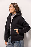 Жіноче утеплене зип-худі в чорному кольорі розміру L/XL, фото 3
