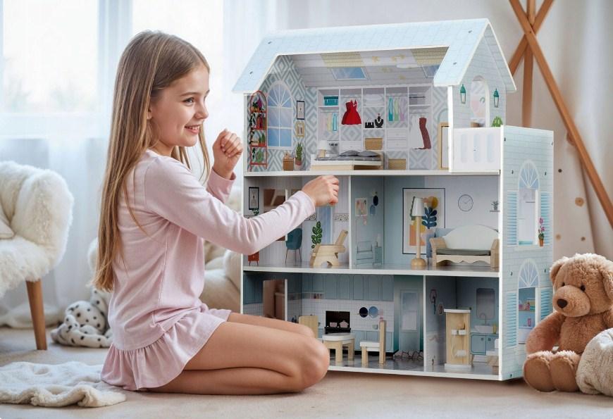 Дерев'яний ляльковий будиночок Ricokids RK-878 / 787800 блакитний