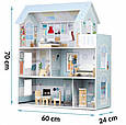 Дерев'яний ляльковий будиночок Ricokids RK-878 / 787800 блакитний, фото 3
