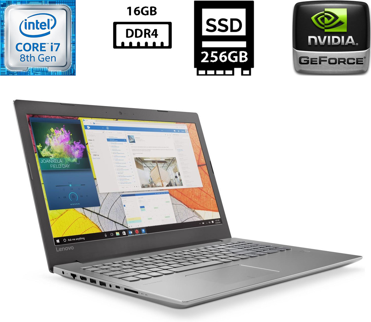 Ноутбук Lenovo IdeaPad 520-15IKB/15.6" IPS 1920x1080/Core i7-8550U 1.80GHz/16GB DDR4/SSD 256GB/NVIDIA GeForce MX150 4GB Камера Б/В