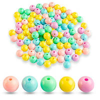Намистини Акрил 12х11 мм 100 грам Круглі Колір Мікс