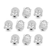 Намистини Сплав Голова Будди 10х9х8 мм 10 шт Колір Античне Срібло
