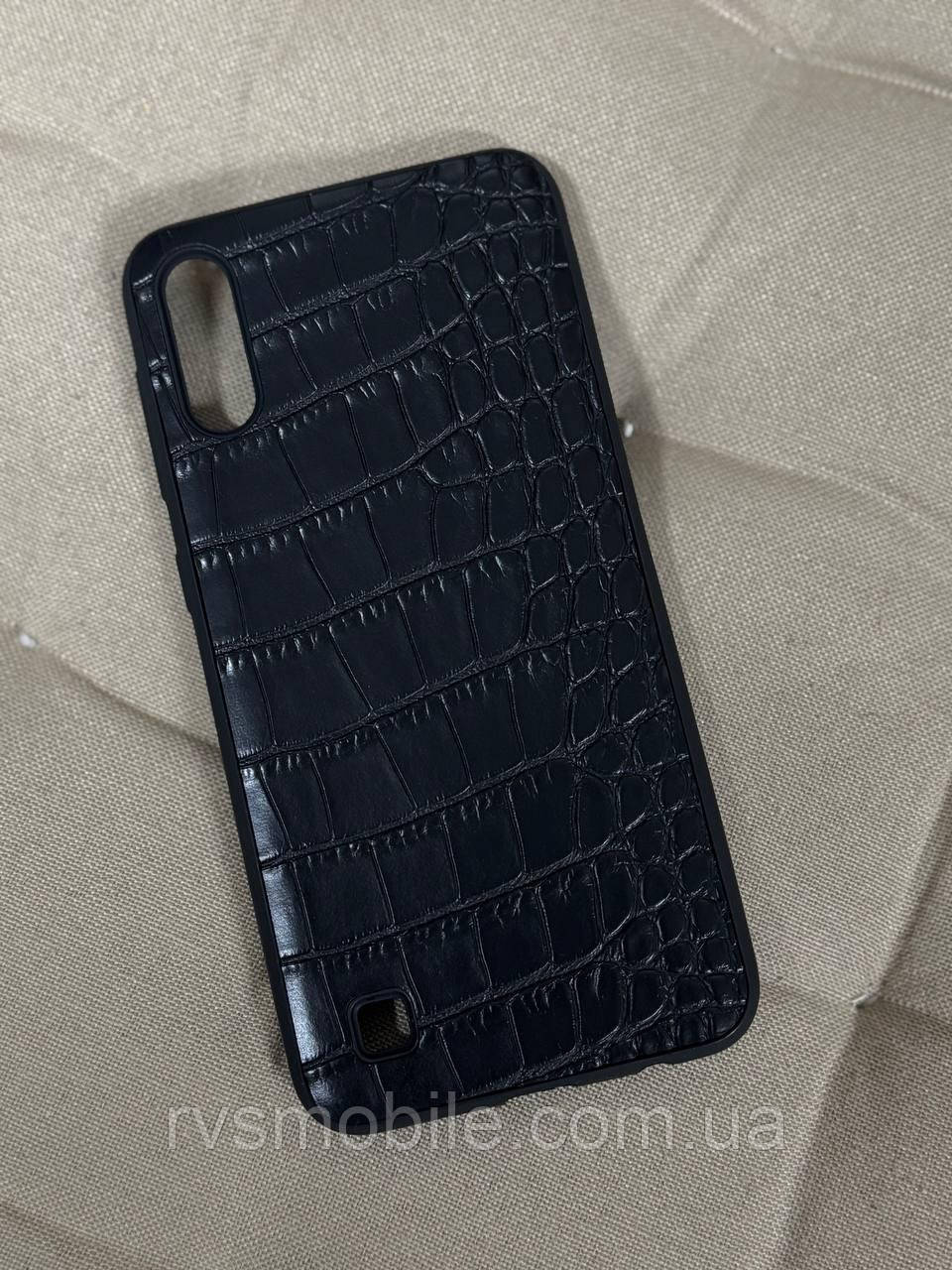 Чохол для Samsung Galaxy M10 - Під шкіру крокодила, Чорний