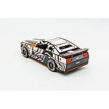 Дерев'яний 3D конструктор "Muscle car GT" Puz-00639, 162 деталі, білий, фото 2