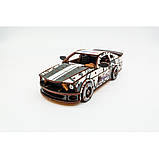 Дерев'яний 3D конструктор "Muscle car GT" Puz-00639, 162 деталі, білий, фото 5